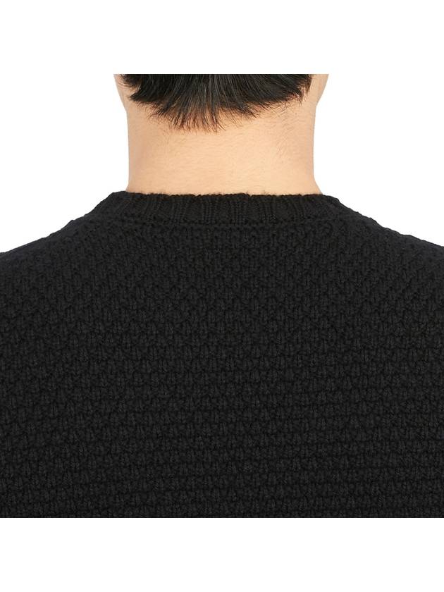 Crew Neck Lambswool Knit Top Black - DRUMOHR - BALAAN 8