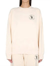 Logo Crew Neck Cotton Sweatshirt Beige - SPORTY & RICH - BALAAN 2