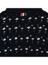 Donegal Cable Classic Wool Cardigan Navy - THOM BROWNE - BALAAN 6