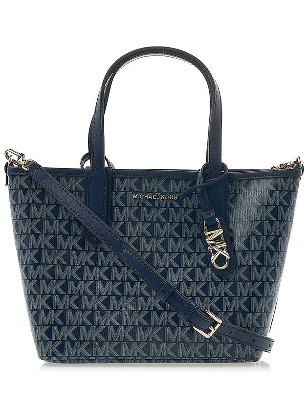 Eliza Extra Small Logo Tote Bag Navy - MICHAEL KORS - BALAAN 3