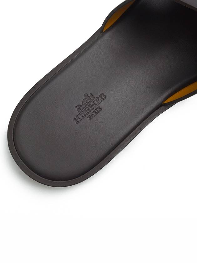 Izmir Leather Slippers Mocha - HERMES - BALAAN 9