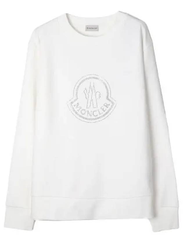 Crystal Logo Cotton Sweatshirt Women - MONCLER - BALAAN 1