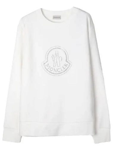 Crystal Logo Cotton Sweatshirt - MONCLER - BALAAN 1