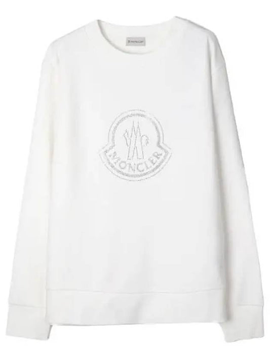 Crystal Logo Cotton Sweatshirt Women - MONCLER - BALAAN 1