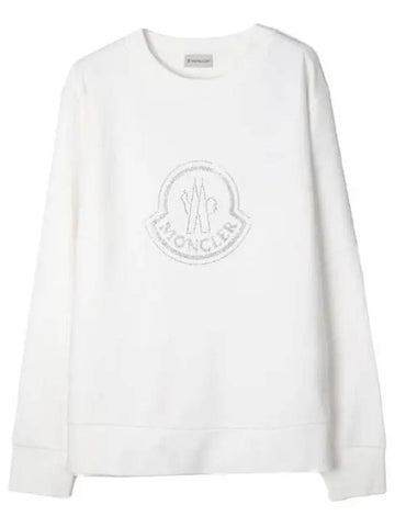 Crystal Logo Cotton Sweatshirt - MONCLER - BALAAN 1