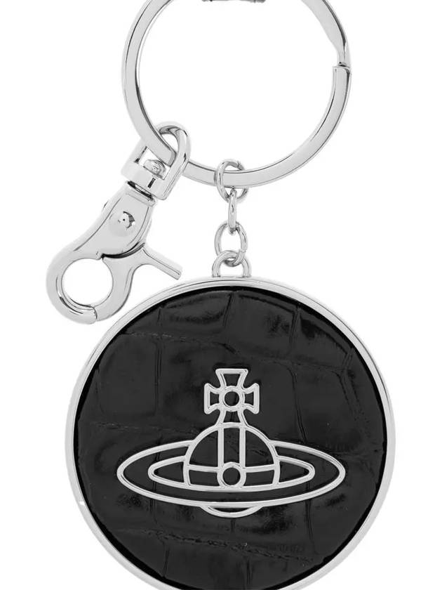 ORB Logo Charm Crocodile Skin Metal Key Ring Black - VIVIENNE WESTWOOD - BALAAN 5