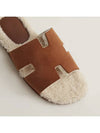 Izmir fleece sandals MARRON TECK ECRU - HERMES - BALAAN 5