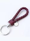 Intrecciato Leather Key Holder Burgundy - BOTTEGA VENETA - BALAAN 2