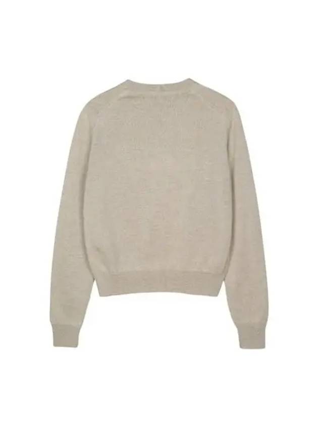 Bold Fox Head Wool Knit Top Light Beige Melange - MAISON KITSUNE - BALAAN 3