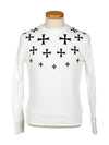 Men's Multi Cross Print Sweatshirt White - NEIL BARRETT - BALAAN 2