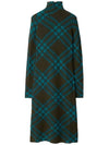 Checked wool blend shift dress - BURBERRY - BALAAN 1