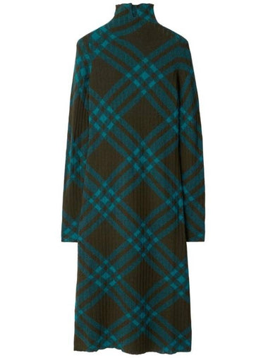 Checked wool blend shift dress - BURBERRY - BALAAN 1