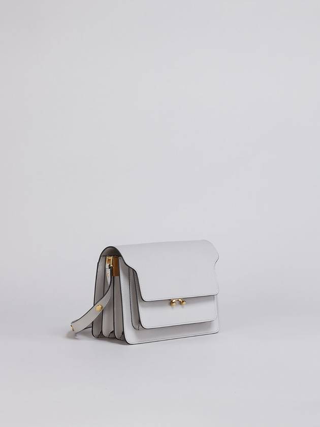 Saffiano Trunk Medium Shoulder Bag Light Grey - MARNI - BALAAN 4