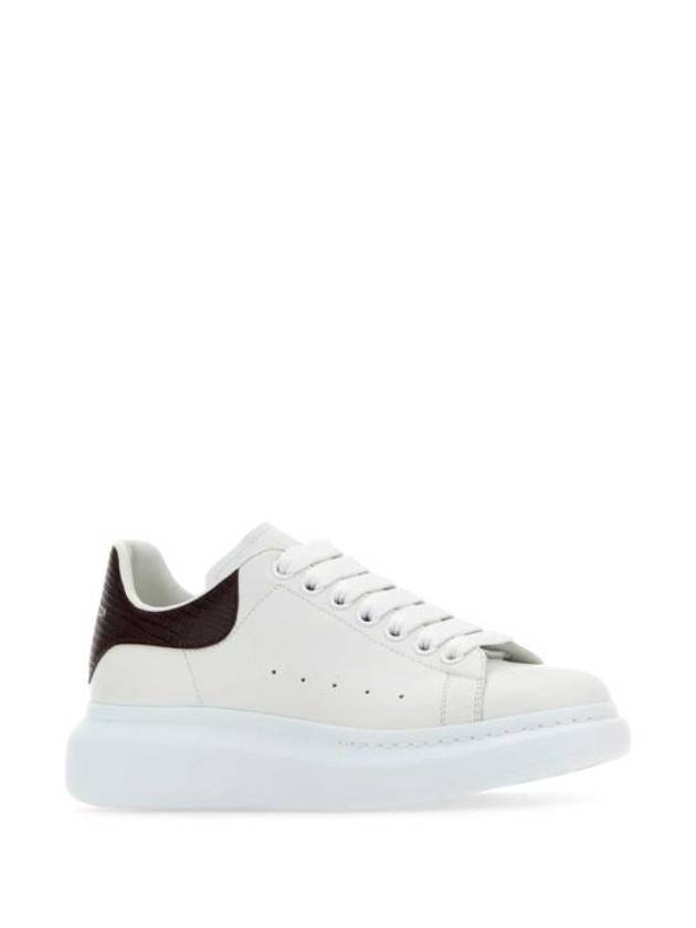 Oversized Burgundy Tab Low Top Sneakers White - ALEXANDER MCQUEEN - BALAAN 3