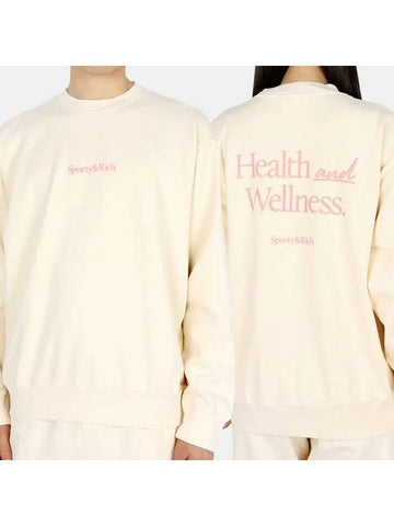 New Health Crew Neck Sweatshirt Cream Rose NEW HEALTH CREWNECK - SPORTY & RICH - BALAAN 1