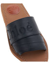 Woody Logo Leather Flat Slippers Black - CHLOE - BALAAN 9