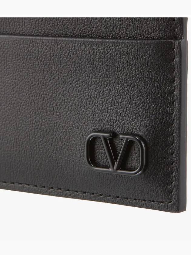 V Logo Signature Card Wallet Black - VALENTINO - BALAAN 4