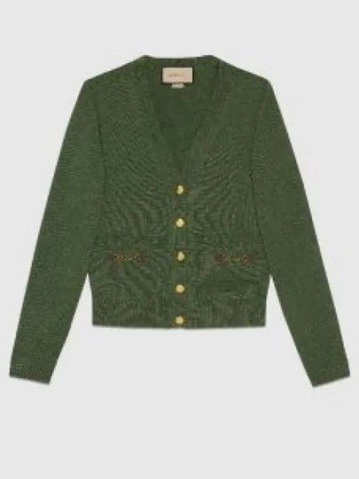 Horsebit Cashmere Cardigan Green - GUCCI - BALAAN 2