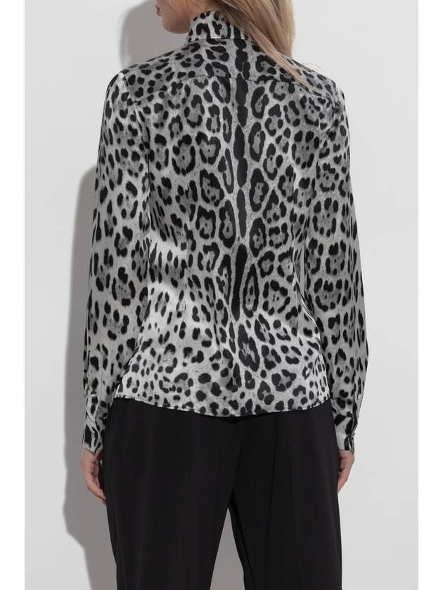 Dolce & Gabbana Silk Shirt With Animal Motif, Women's, Black - DOLCE&GABBANA - BALAAN 4