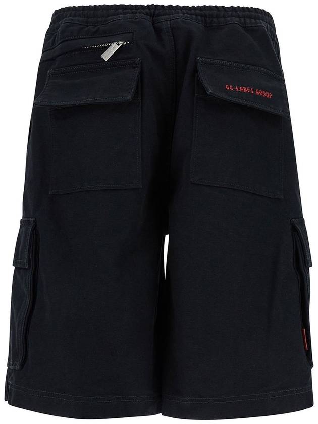 Black Cargo Bermuda Shorts With Logo Embroidery In Cotton Man - 44 LABEL GROUP - BALAAN 2