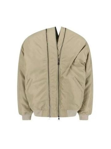 Y PROJECT Double zipper decoration nylon bomber jacket 203JA002 F493 DARK BEIGE - Y/PROJECT - BALAAN 1