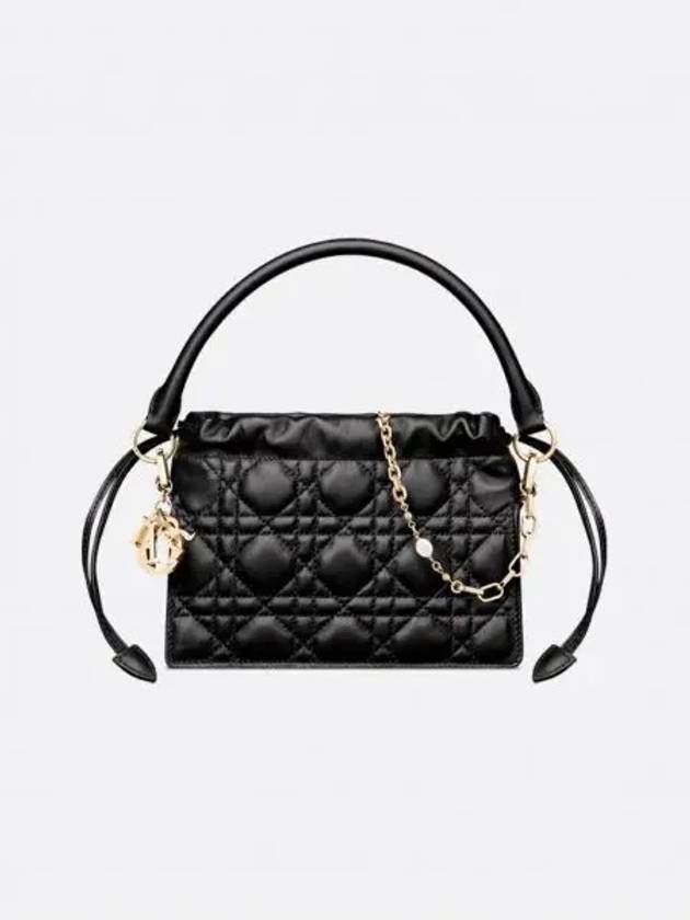 Lady Mini Top Handle Drawstring Tote Bag Black - DIOR - BALAAN 2