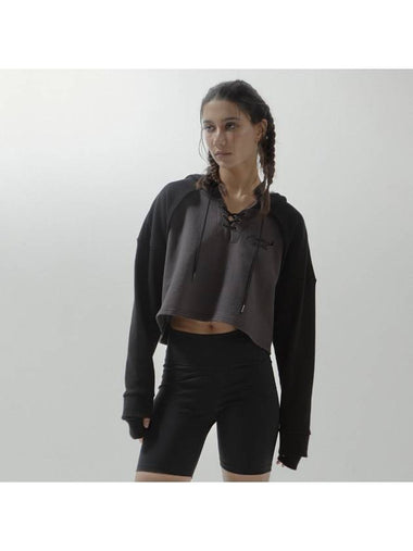 Cenic Boxer Crop Hoodie Black - SENIK - BALAAN 1