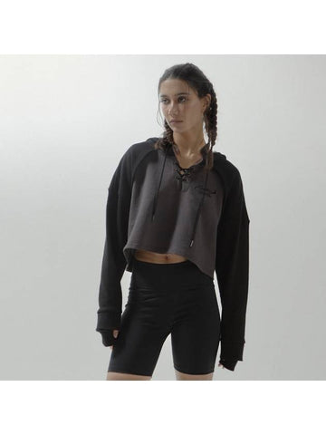 Boxer Cropped Hoodie Black - SENIK - BALAAN 1