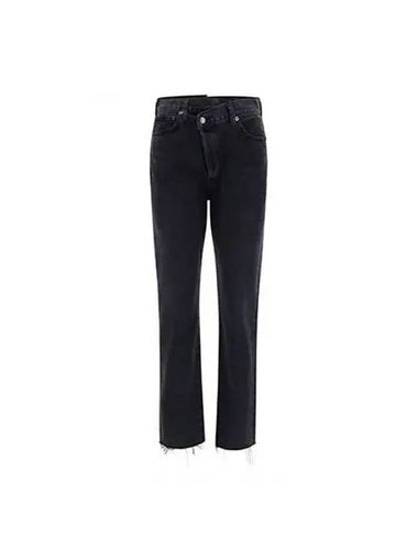 Pants Women Asymmetric Detail Denim Black - AGOLDE - BALAAN 1