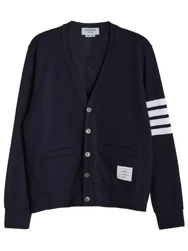 Classic V-Neck 4 Bar Stripe Cardigan Navy - THOM BROWNE - BALAAN 3