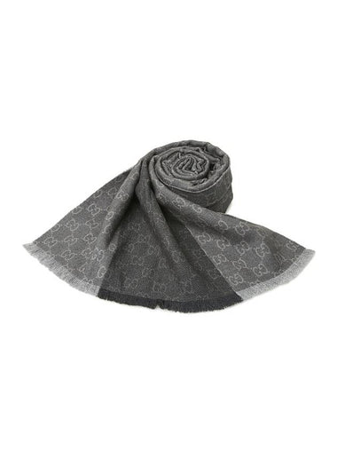 GG Jacquard Wool Muffler Grey - GUCCI - BALAAN 1