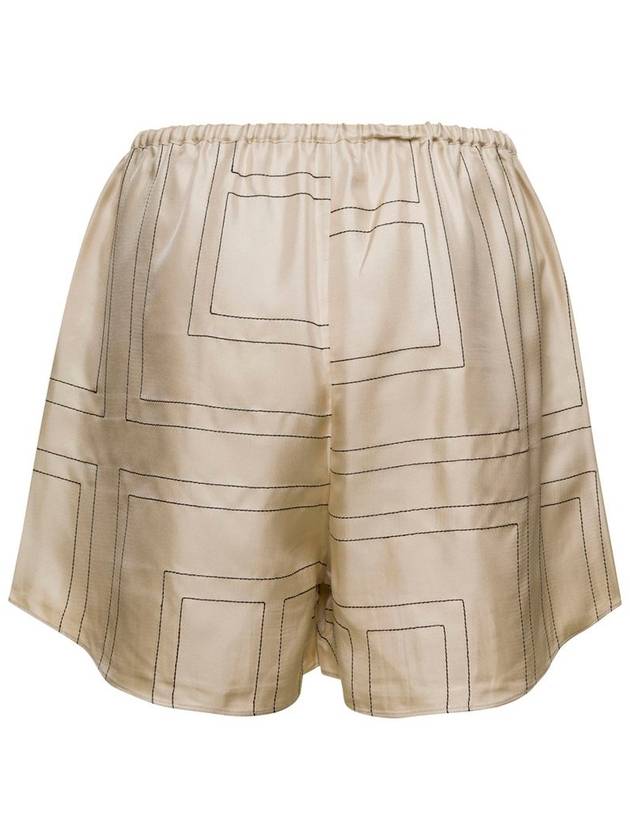 Monogram Silk Pyjamas Shorts Ivory - TOTEME - BALAAN 2