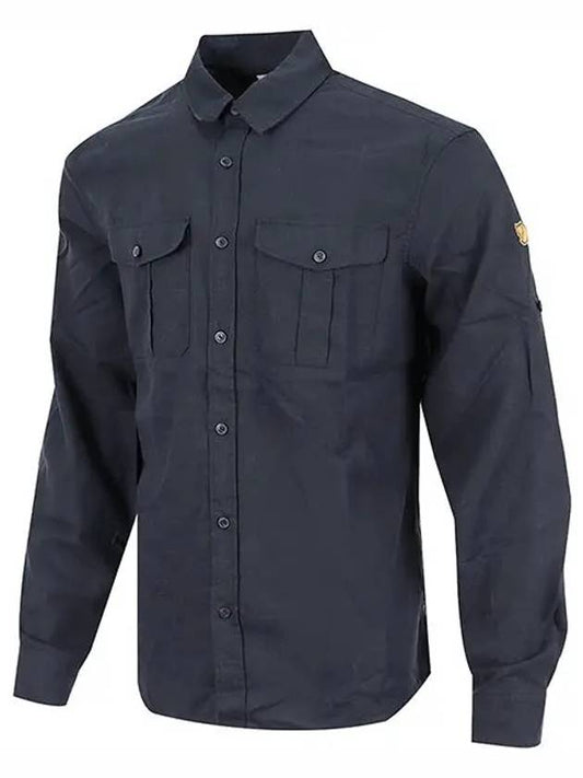 Outdoor Men's Ovik Travel Long Sleeve Linen Shirt 87208555 - FJALL RAVEN - BALAAN 2