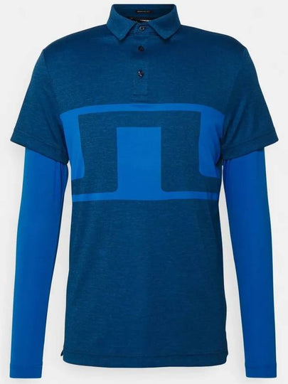 Men's Leon Regular Fit Long Sleeve Polo Shirt Blue - J.LINDEBERG - BALAAN 2