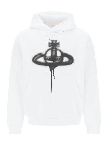 Spray ORB Logo Print Hoodie White - VIVIENNE WESTWOOD - BALAAN 1