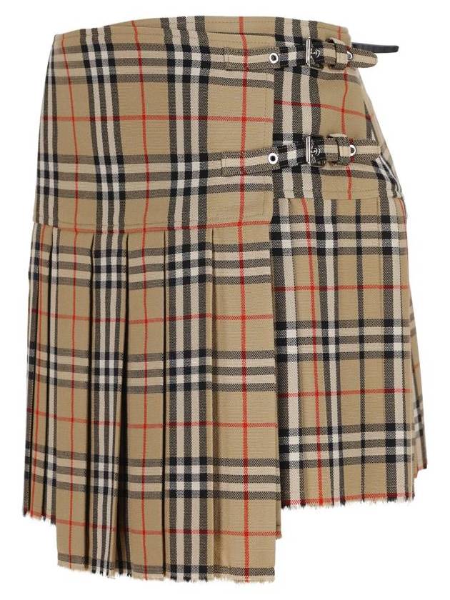 Vintage Check Wool Kilt pleated skirt Archive Beige - BURBERRY - BALAAN 3