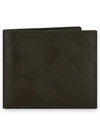 Check Foldable Half Wallet Green - BURBERRY - BALAAN 3