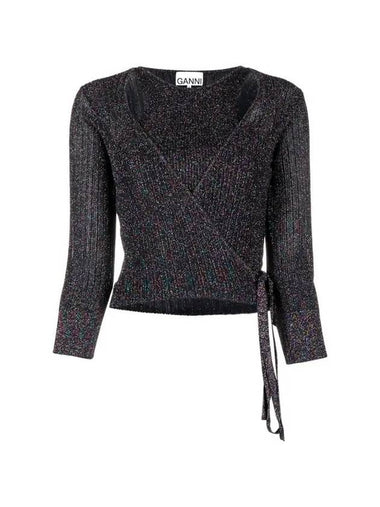 Sparkle Knit Top Black - GANNI - BALAAN 1