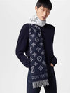 Monogram Shadow Wool Cashmere Scarf Navy - LOUIS VUITTON - BALAAN 7