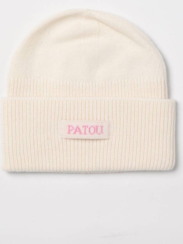 Logo Patch Wool Cashmere Beanie White - PATOU - BALAAN 2