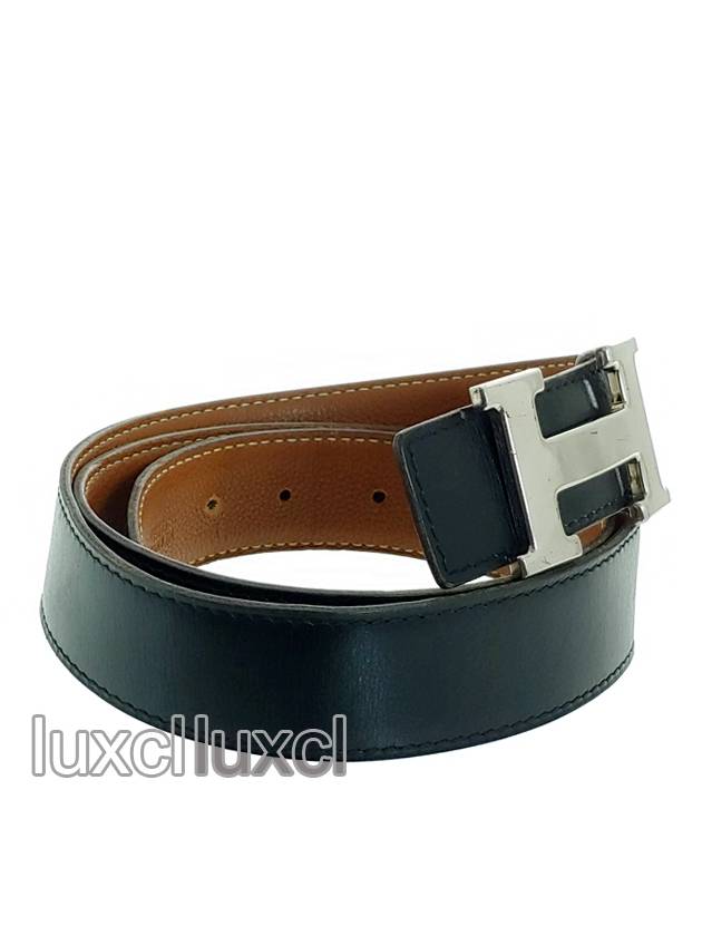 Vintage H reversible leather belt - HERMES - BALAAN 4