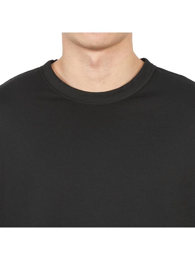 Men's Back Logo Label Cotton Short Sleeve T-Shirt Black - TEN C - BALAAN 7