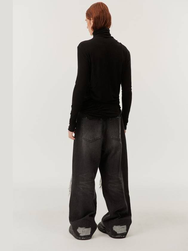 Distressed Baggy Leg Jeans Black - MONTSENU - BALAAN 5