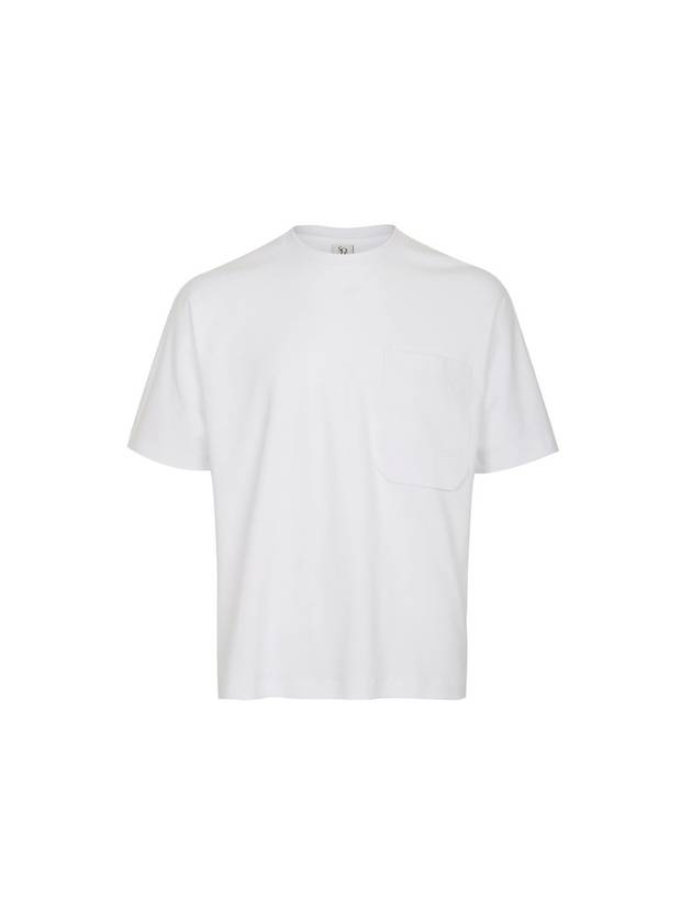 Men's Overfit Pocket Short Sleeve T-Shirt White - SOLEW - BALAAN 1