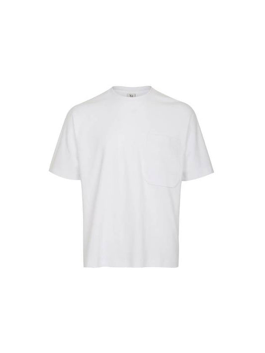 Men's Overfit Pocket Short Sleeve T-Shirt White - SOLEW - BALAAN 2