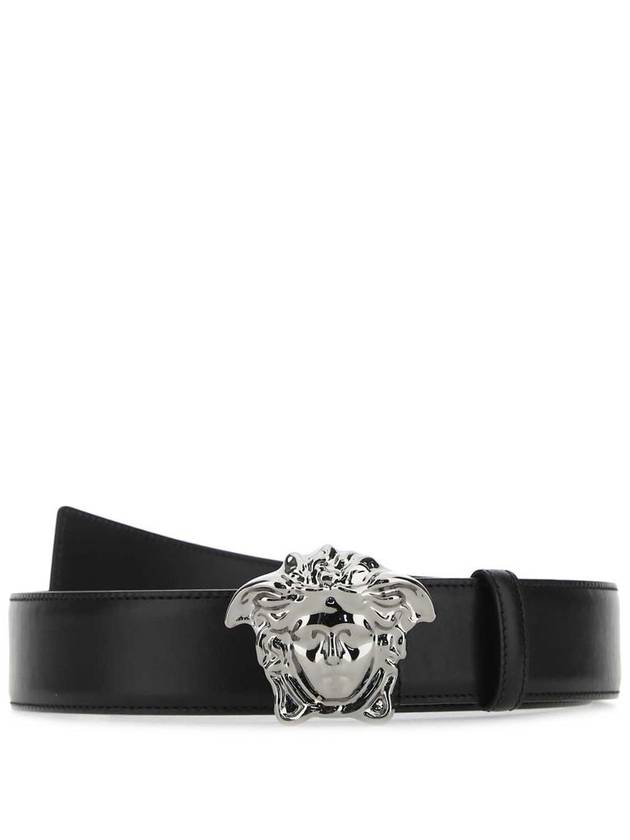 Medusa Buckle Leather Belt Black - VERSACE - BALAAN 2