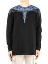 Icon Wings Graphic Print Long Sleeve T-Shirt Blue Black - MARCELO BURLON - BALAAN 2