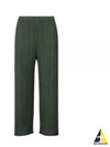 Pleated Straight Pants Green - ISSEY MIYAKE - BALAAN 2