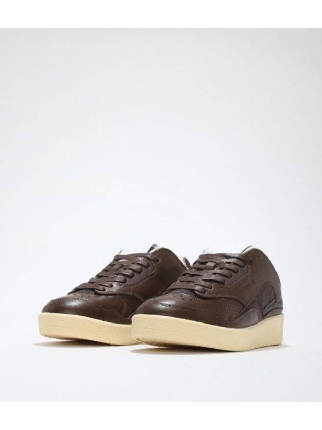 Basket Leather Low Top Sneakers Brown - JIL SANDER - BALAAN 3