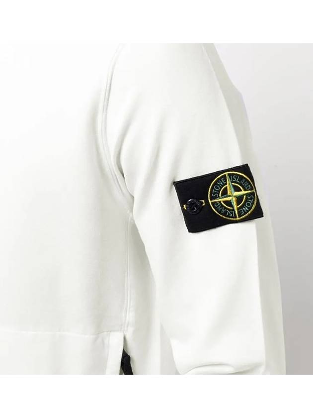 Waffen Patch Cotton Stretch Fleece Sweatshirt White - STONE ISLAND - BALAAN 4